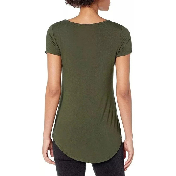 Daily Ritual Olive Green Scoop Neck Short Sleeve T-Shirt M - Picture 2 of 5
